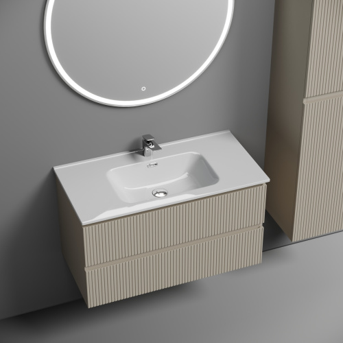 Тумба под раковину Sancos SNOB T SNT90CE 90х40 подвесная цвет бежевый - фото 4